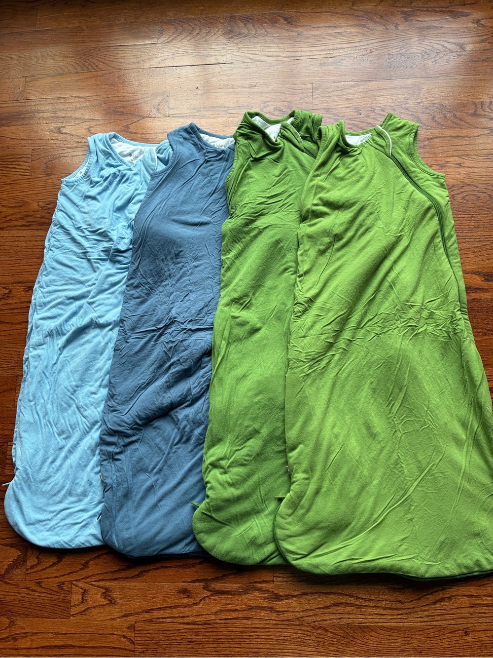 Lot of 4 Kyte BABY Sleep Sacks Green Blue Bamboo M 1.0 TOG 6-12 Months